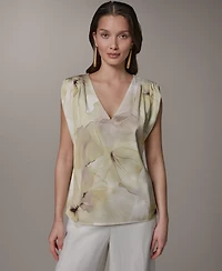 Donna Karan New York Petite Sleeveless V-Neck Top