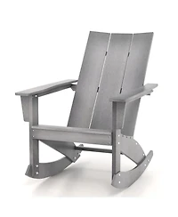 Gymax Set of 2 Adirondack Rocking Chair All Weather Hdpe Rocker Patio