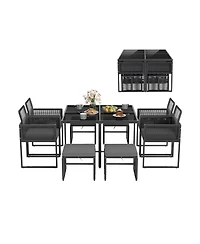 Sugift 9 Piece Patio Dining Set with Cushions for Yard and Garden