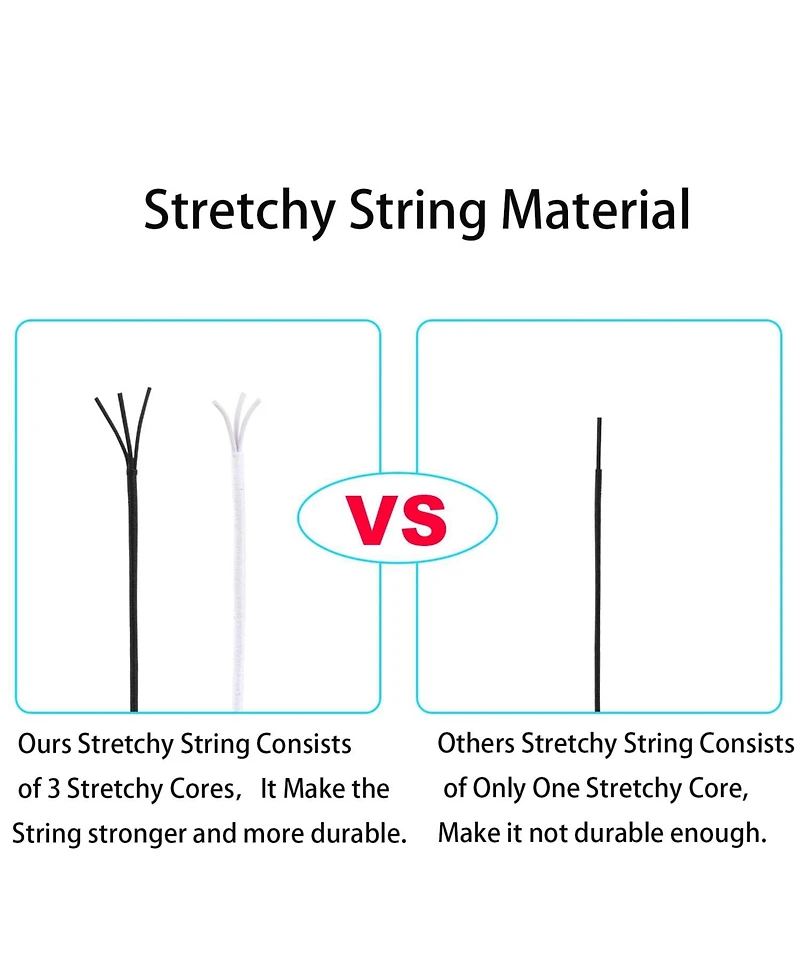 Gnuadz 495 Feet Stretchy String Elastic Cord for Bracelets Necklaces Beading Crafts 3 Rolls