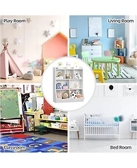 gaomon Set of 2 Toy Storage Cabinets, 3-Tier Kids Bookshelf with Multi Shelf Cubby for Bedroom, Playroom, Kindergarten