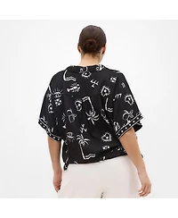 City Chic Women's Resort Border Print Shirt