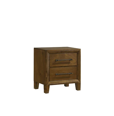 New Classic Furniture Ballard Wood 2-Drawer Nightstand in Walnut