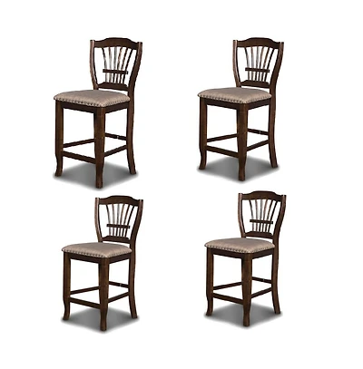 New Classic Furniture Bixby Wood Counter Chair in Espresso (Set of 4)