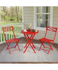 gaomon 3-Piece Patio Bistro Set - Iron Metal Table And Chairs For Outdoor Balcony Seating