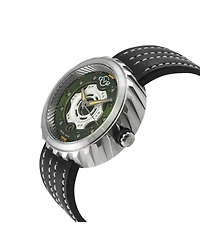 GV2 by Gevril Men's Motorcycle Swiss Automatic stitching Leather Strap Watch