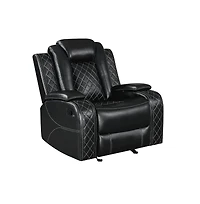 New Classic Furniture Orion Ii Faux Leather Glider Recliner