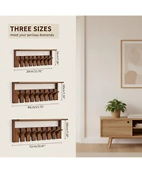 Yigii Wall Mounted Wooden Coat Rack with Shelf Heavy Duty Entryway Organizer Solid Wood Display Storage