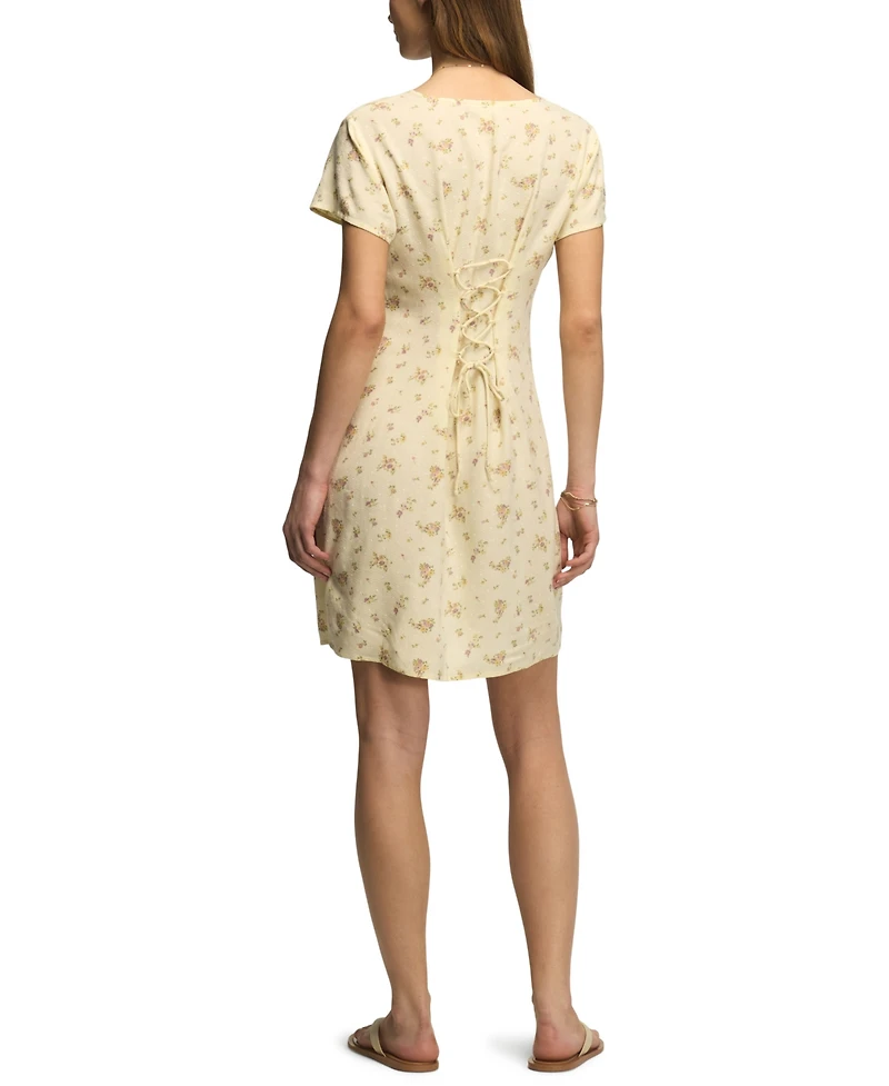 Lucky Brand Women's Printed V-Neck Mini Slip Dress