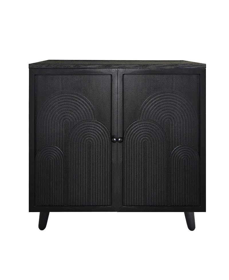 Flynama Modern Wood Storage Cabinet 31in Embossed Door Accent Cabinet For Living Room Bedroom