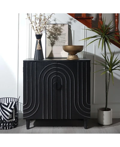 Flynama Modern Wood Storage Cabinet 30in Decorative Door Accent Sideboard For Bedroom Entryway