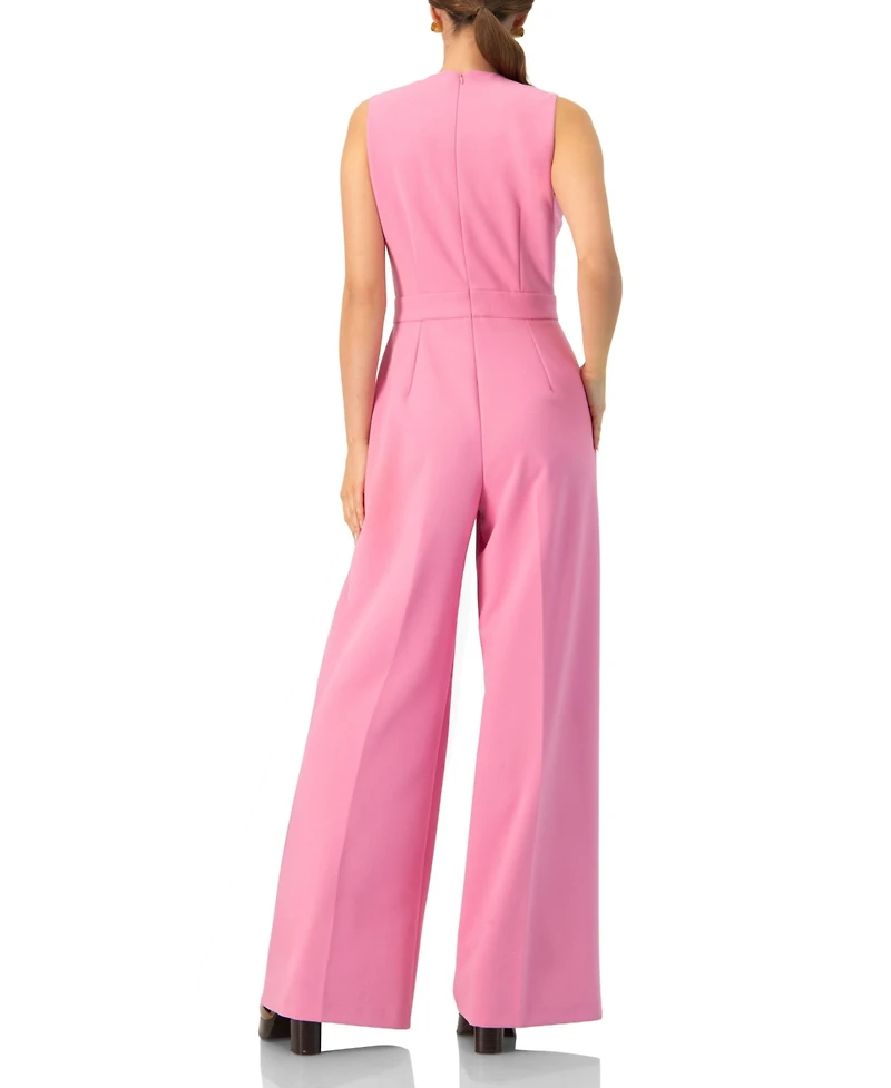 Ivonne Women's V-Neck Sleeveless Wide-Leg Jumpsuit