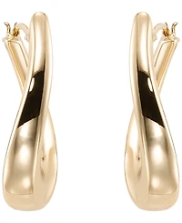 Italian Gold Wavy Hoop Earrings in 10k Yellow Gold