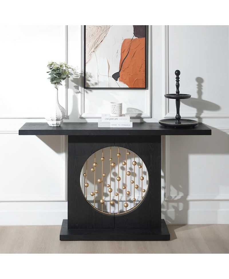 Flynama 56in Modern Console Table Gold Accent Narrow Entryway Sofa Table