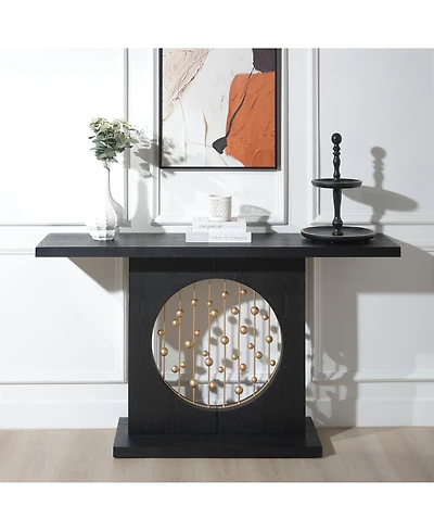 Flynama 56in Modern Console Table Gold Accent Narrow Entryway Sofa Table