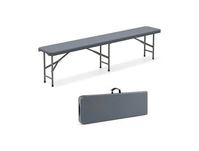 Clihome 6 Feet Plastic Folding Bench Portable Seat with Handle and Lock