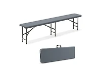 Clihome 6 Feet Plastic Folding Bench Portable Seat with Handle and Lock