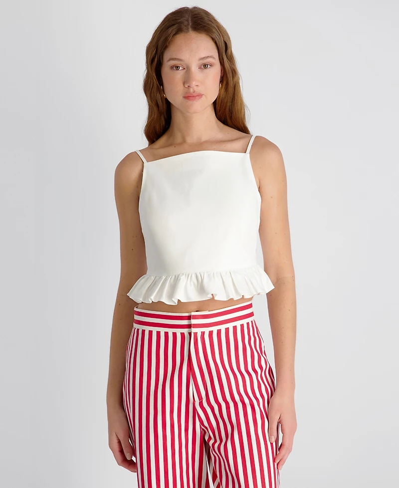 French Connection Women's Sleeveless Ruffle Peplum Top