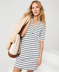 Lands' End Women's Starfish Elbow Sleeve Polo Dress