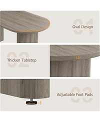 gaomon Dining Table for 4-6 People, Circle Kitchen Table with Cross Base, Farmhouse Wood Dinner Table for Apartment, Walnut Brown