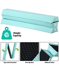 Zeny 9ft Folding Gymnastics Balance Beam for Kids, Floor Balance Beam Bar with Anti-Slip Base Extra Firm Foam Walking Beams Home