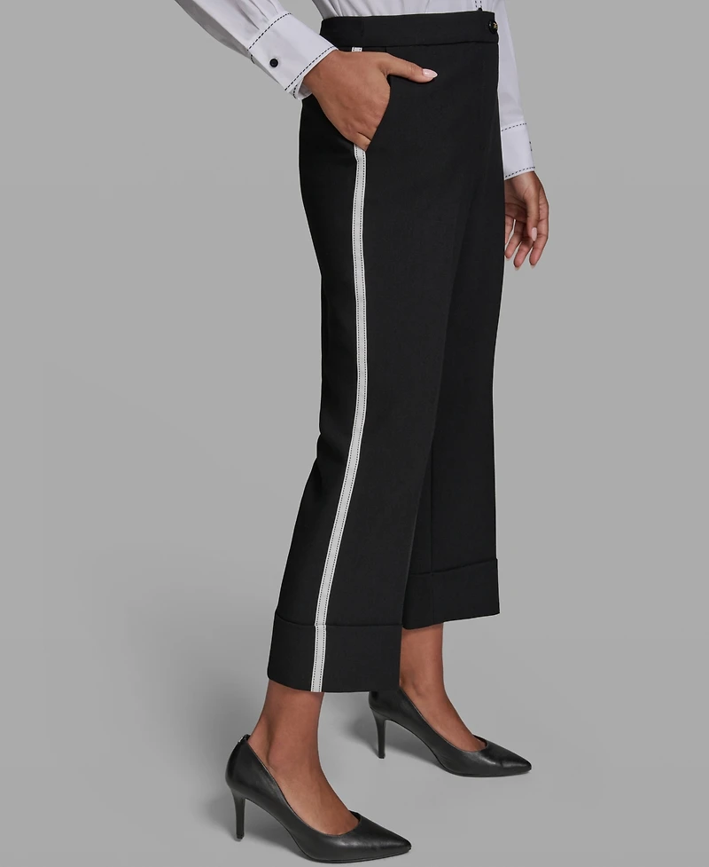 Karl Lagerfeld Paris Women's Mid-Rise Ankle Length Pants
