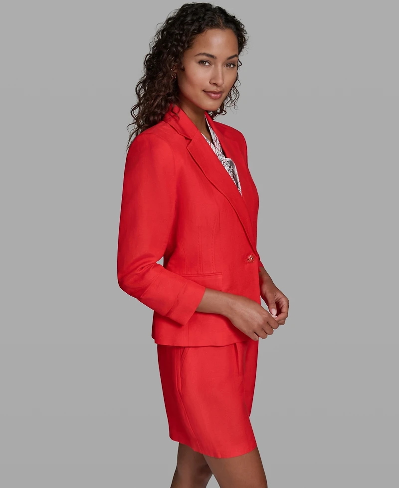 Karl Lagerfeld Paris Women's Cropped Single-Button Jacket