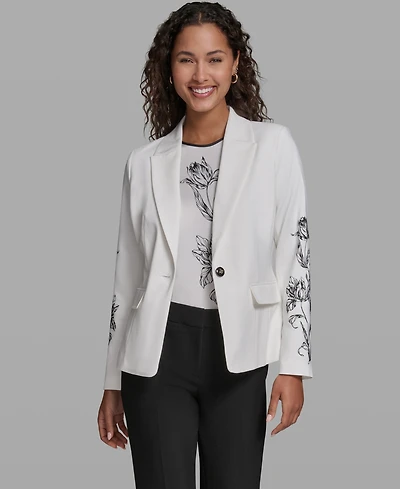 Karl Lagerfeld Paris Women's Woven Cropped Jacket