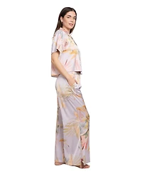Midnight Bakery Women's Short-Sleeve Top and Pull-On Pajama Pants, 2Pc Set