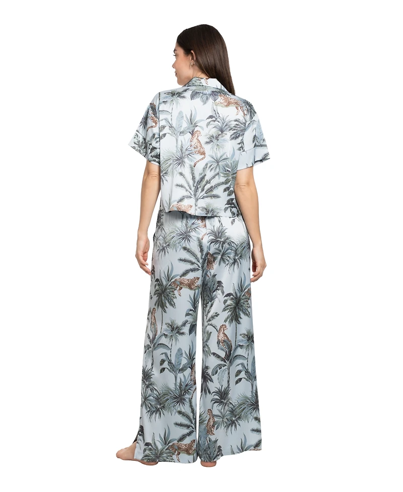 Midnight Bakery Women's Printed Top and Pajama Pants, 2Pc Set