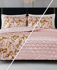 Baby Phat Printed Satin Chain 3-Pc. Quilt Set, King