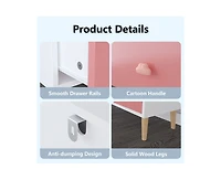 sumyeg Kids 3 Drawer Dresser Baby Nightstand Storage Cabinet