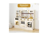 Slickblue Kids Toy Kitchen Set with Cooking Stove and Water Dispenser Playset