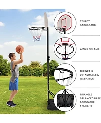 Zeny Portable Basketball Hoop Outdoor, Adjustable Basketball Goal 5.4-7Ft, Basket Ball Hoop for Kids, Youth, Driveway Backyard Hoop