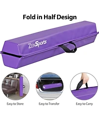 Zeny 6ft Folding Gymnastics Balance Beam Foam Floor Balance Beam Bar with Anti-Slip Base Walking Beams Home Gymnastics Equipment