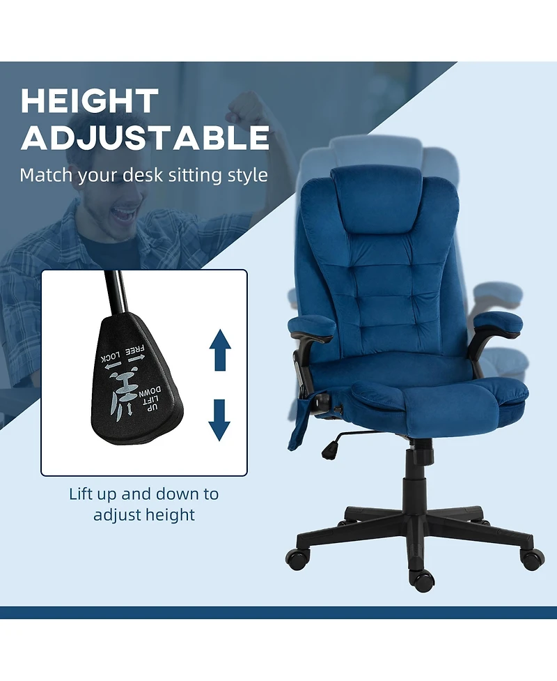 Vinsetto 6 Point Vibrating Massage Office Chair with Lumbar Heat