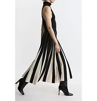 Karen Millen Women's Pointelle Block Pleated Skirt