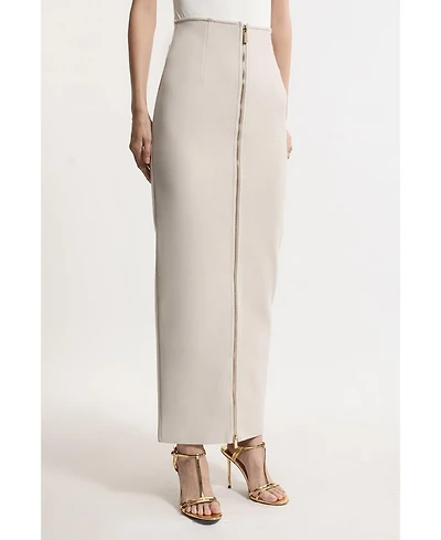 Karen Millen Women's Figure Form Zip Maxi Skirt