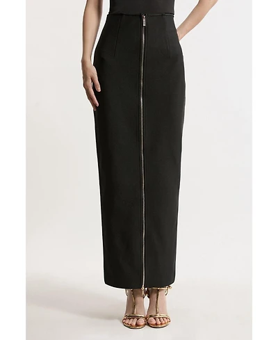 Karen Millen Women's Figure Form Zip Maxi Skirt