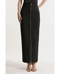 Karen Millen Women's Figure Form Zip Maxi Skirt