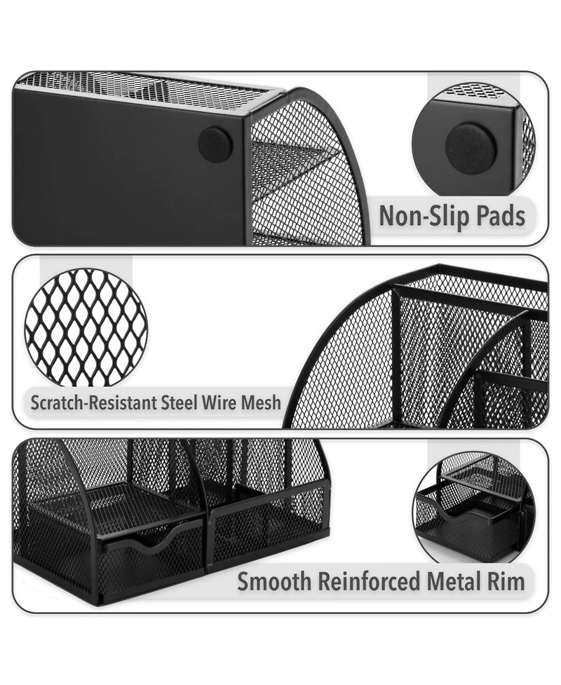 Gnuadz Mesh Desk Organizer Pen Pencil Holder