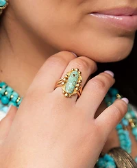 Barse Plateau Blue Turquoise and Golden Ring
