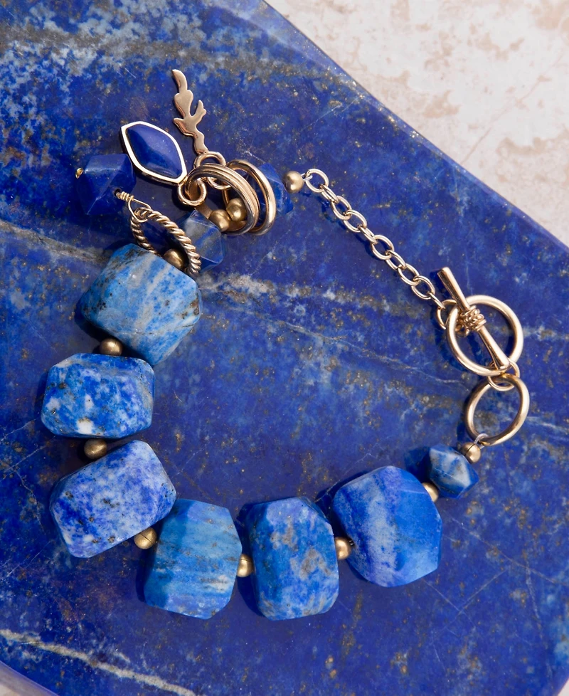 Barse Azul Blue Lapis Chunky Link Bracelet