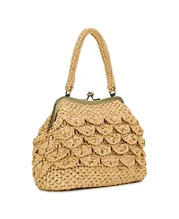 Patricia Nash Laureana Scalloped Raffia Small Frame Satchel Bag