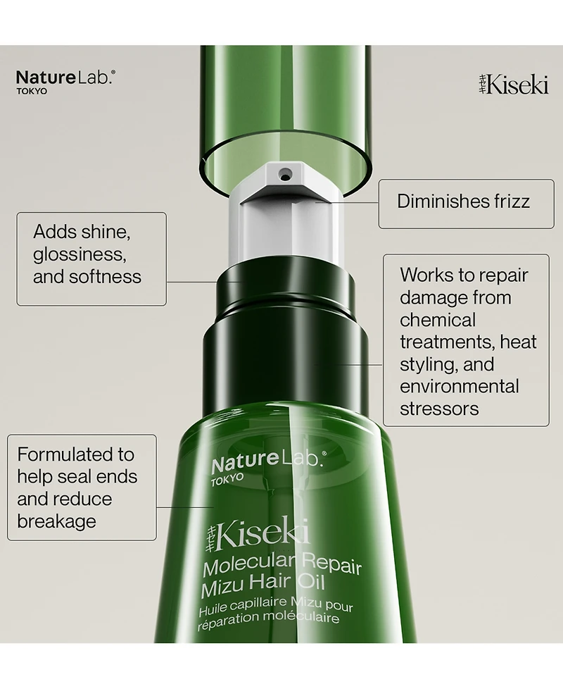 NatureLab Tokyo Kiseki Molecular Repair Mizu Hair Oil, 1.25 oz.