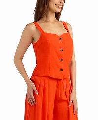 Bcx Women's Gauze Square Neck Top