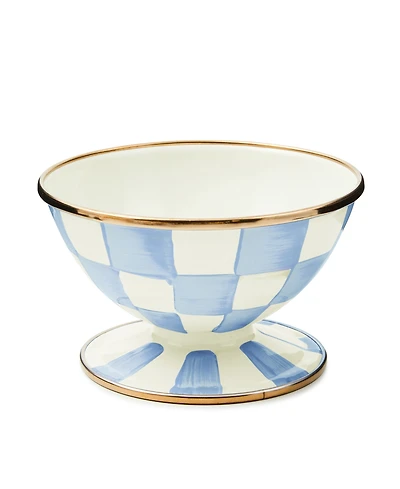 MacKenzie-Childs Sky Blue Check Ice Cream Dish