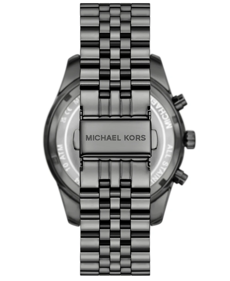 Michael Kors Men's Lexington Automatic Three-Hand Gunmetal Stainless Steel Watch 45mm