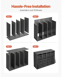 Sugift 36 Compartment Wooden Literature Organizer Mailbox for Office and Home Storage