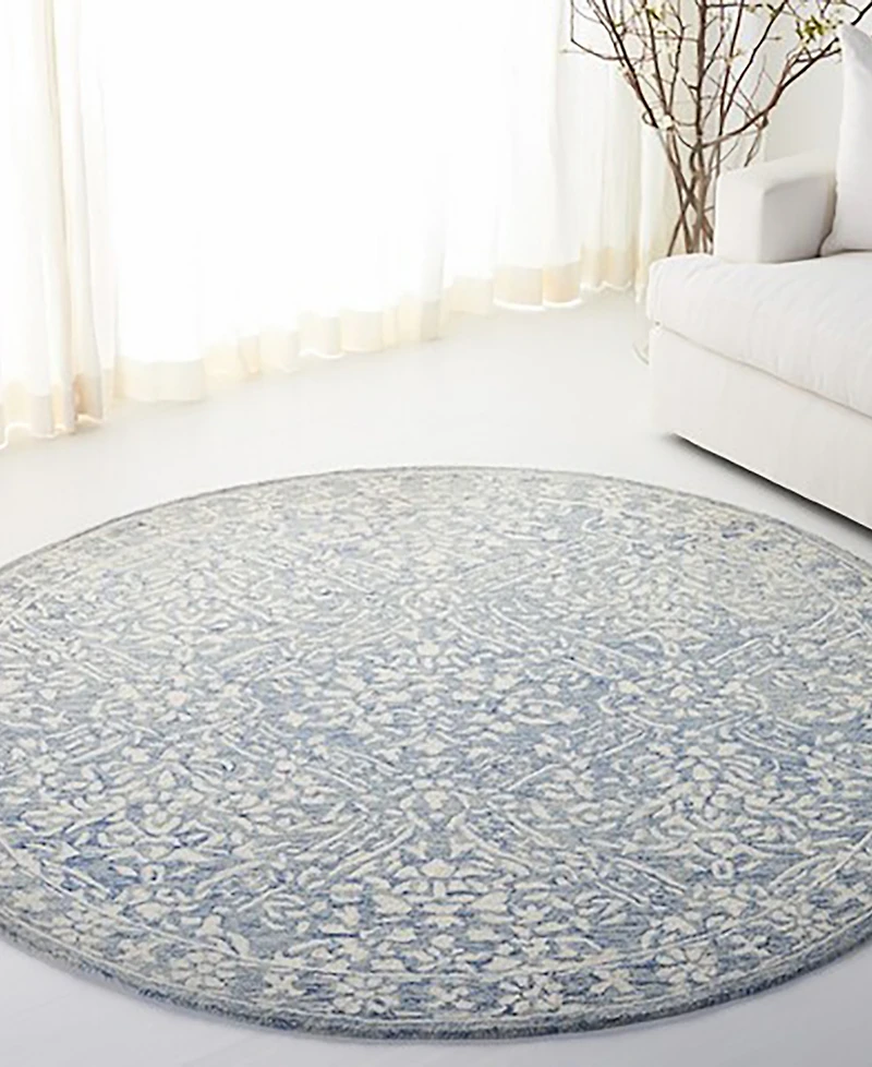 Lauren Ralph Lauren Olivier LRL6935M Blue and Ivory 5' X 5' Round Area Rug